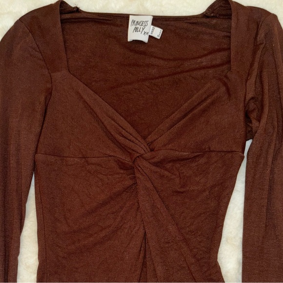 Princess Polly Barkley long sleeve top brown - Picture 2 of 6
